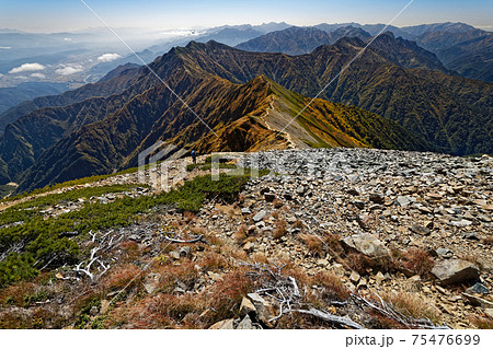 鹿島槍ヶ岳山頂から爺ヶ岳・針ノ木岳の眺め 鹿島槍ヶ岳山頂から爺ヶ岳・針ノ木岳の眺め 75476699