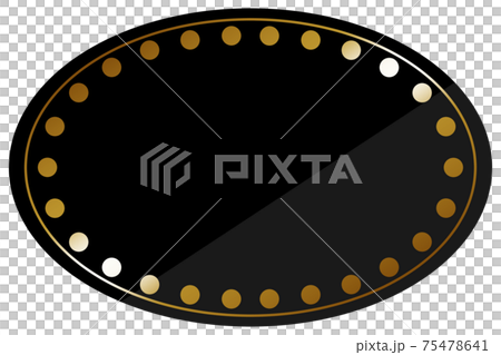 橢圓形點框黑色和金色 橢圓形點框黑色和金色 75478641