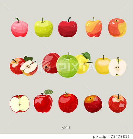 リンゴ アップル 林檎のイラスト素材