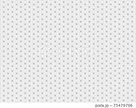 和柄_麻の葉模様_モノクロ 75479706