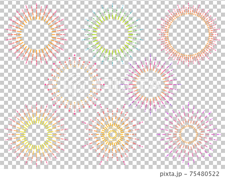 Dash and dot circular frameset (colorful gradient) 75480522