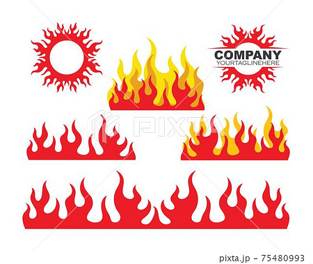Fire flame Logo icon vector illustration design 75480993