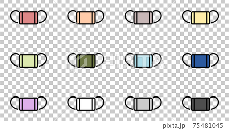Colorful face mask icon set 75481045