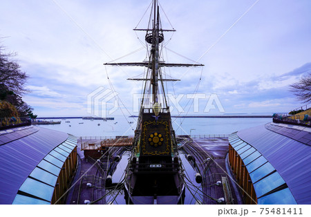 サン・ファン・バウティスタ号の復元船(宮城県石巻市・宮城県慶長使節船ミュージアム) サン・ファン・バウティスタ号の復元船(宮城県石巻市・宮城県慶長使節船ミュージアム) 75481411
