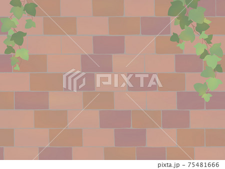 レンガと蔦淡いイラストのイラスト素材