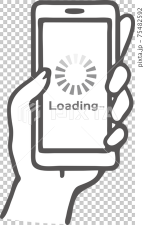 読み込み中のスマートフォンのシンプルイラスト素材 75482592