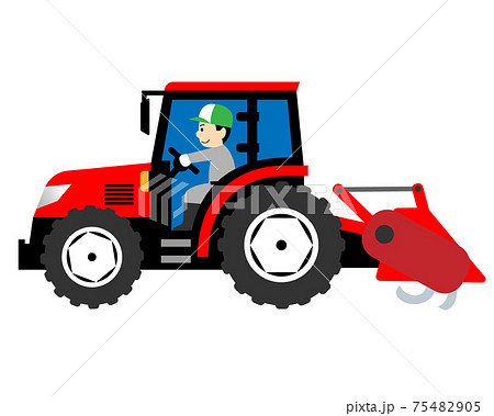 トラクターを運転する男性 75482905