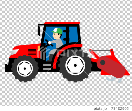 トラクターを運転する男性 75482905