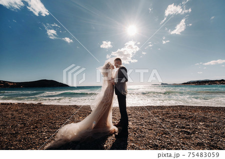 wedding couple on the French Riviera.Wedding in Provence.Bride and groom in France 75483059