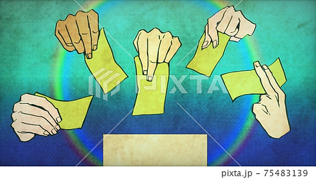 投票する手のイラスト 75483139
