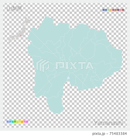 山梨県の地図・Yamanashi(市町村・区分け) 山梨県の地図・Yamanashi(市町村・区分け) 75483384