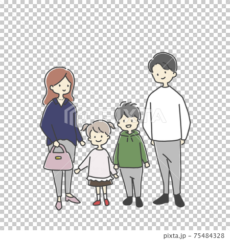Family outing full body illustration 75484328