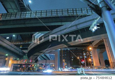 阿波座ジャンクションの夜景【大阪市西区】 75484612