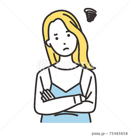 妊婦　表情　悩む 75485658