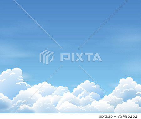 空と雲の背景イラストのイラスト素材