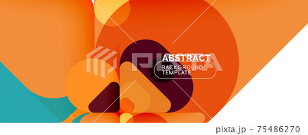 Modern geometric round shapes and dynamic lines, abstract background. Vector illustration for placards, brochures, posters and banners 75486270