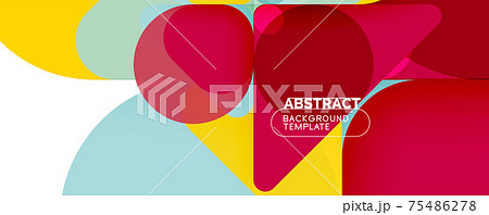Modern geometric round shapes and dynamic lines, abstract background. Vector illustration for placards, brochures, posters and banners 75486278