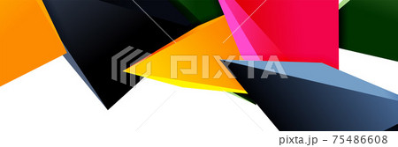 Triangle mosaic abstract background, 3d triangular low poly shapes. Geometric vector illustration for covers, banners, flyers and posters and other 75486608
