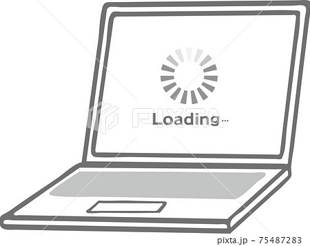 ロード中のノートパソコンのイラスト素材のイラスト素材