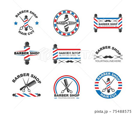 barber shop icon logo vector icon 75488575