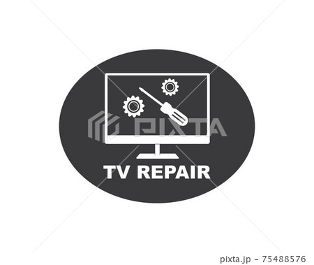 tv repair icon logo vector illustration 75488576