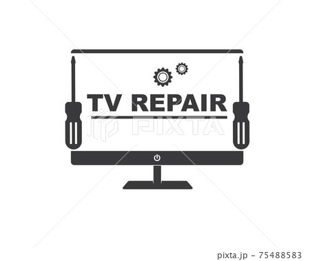 tv repair icon logo vector illustration tv repair icon logo vector illustration 75488583