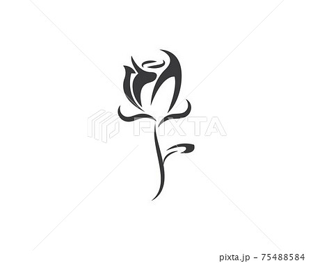Rose flower Logo vector Template 75488584