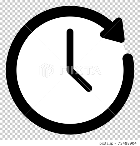 時計の回転矢印アイコン 75488904