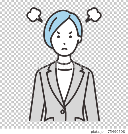 OL西服表情生氣 OL西服表情生氣 75490508