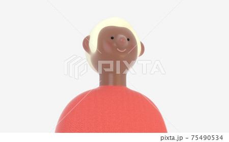 3D Bright people portrait - young woman 75490534