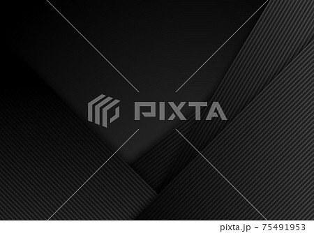 Abstract black stripes diagonal with lines layered on dark background and texture. 75491953