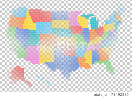 USA dots map state division, Vector illustration 75492285