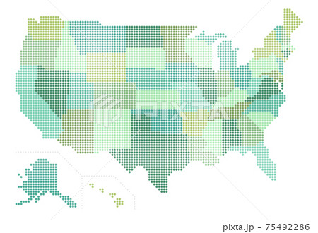 USA dots map state division, Vector illustration 75492286