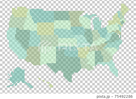 USA dots map state division, Vector illustration 75492286