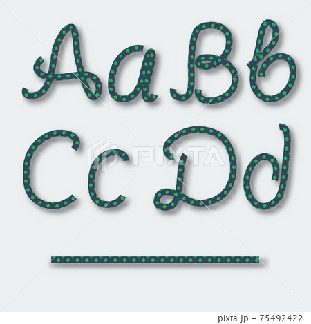 Letters A B C D Handwritten Alphabet Of Rope のイラスト素材