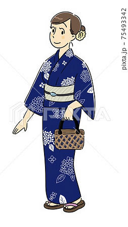 浴衣を着た女性 75493342