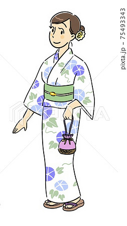 浴衣を着た女性 75493343