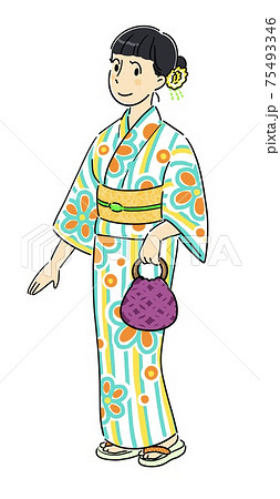 浴衣を着た女性 75493346