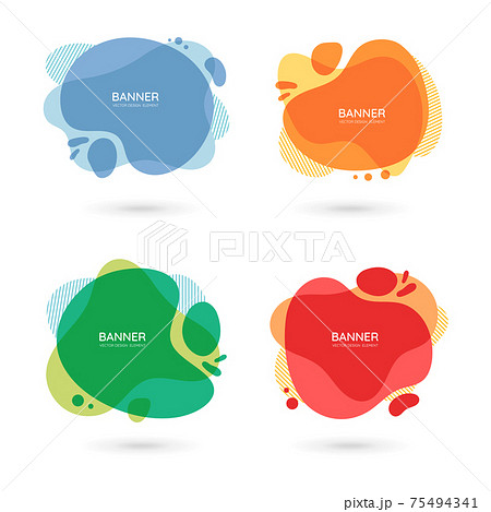 Modern free form abstract vector banners. Flat design of different colors with text space. Modern free form abstract vector banners. Flat design of different colors with text space. 75494341