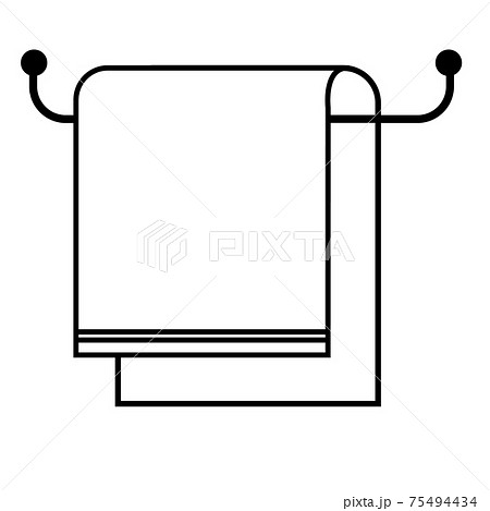 towel on hanger icon on white background. flat style. towel sign. towel bath symbol. towel on hanger icon on white background. flat style. towel sign. towel bath symbol. 75494434
