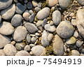 River gravel in the sun during the day on top view. 75494919