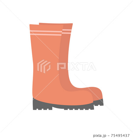 rubber boots isolated on white, flat design 75495437