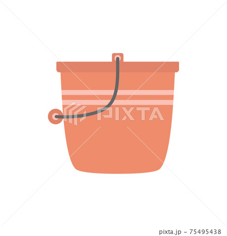 plastic bucket isolated on white, flat design 75495438