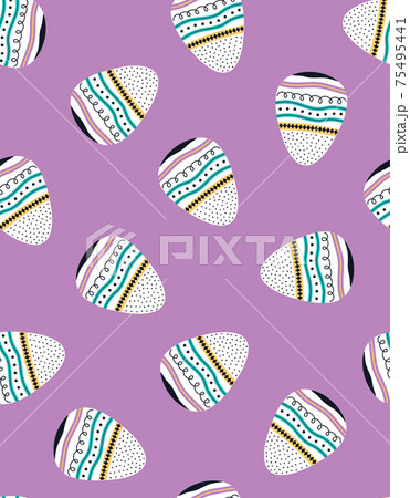 easter seamless pattern with eggs, vector illustration easter seamless pattern with eggs, vector illustration 75495441