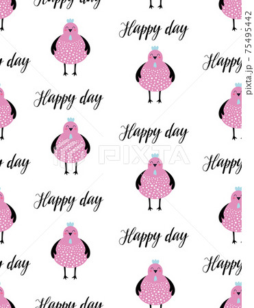 cute seamless pattern with chiken, vector illustration cute seamless pattern with chiken, vector illustration 75495442