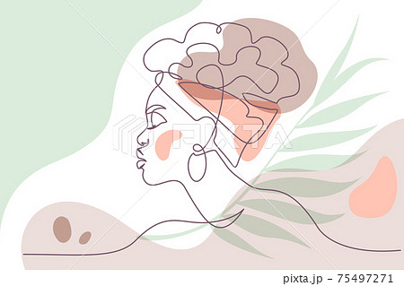Abstract portrait of pretty young woman African ethnicity. Abstract portrait of pretty young woman African ethnicity. 75497271