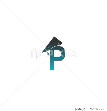 Letter P logo icon with graduation hat design vector 75497277