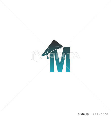 Letter M logo icon with graduation hat design vector 75497278