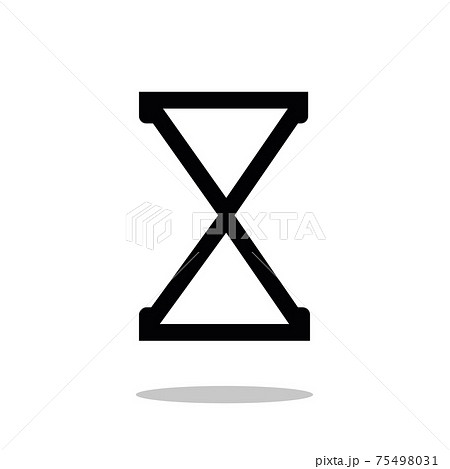 Black hourglass vector icon, sand clock isolated object on white background Black hourglass vector icon, sand clock isolated object on white background 75498031