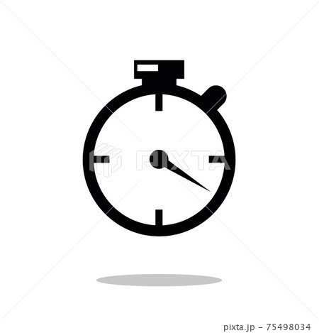 stopwatch web black icon isolated on white background. vector illustration stopwatch web black icon isolated on white background. vector illustration 75498034